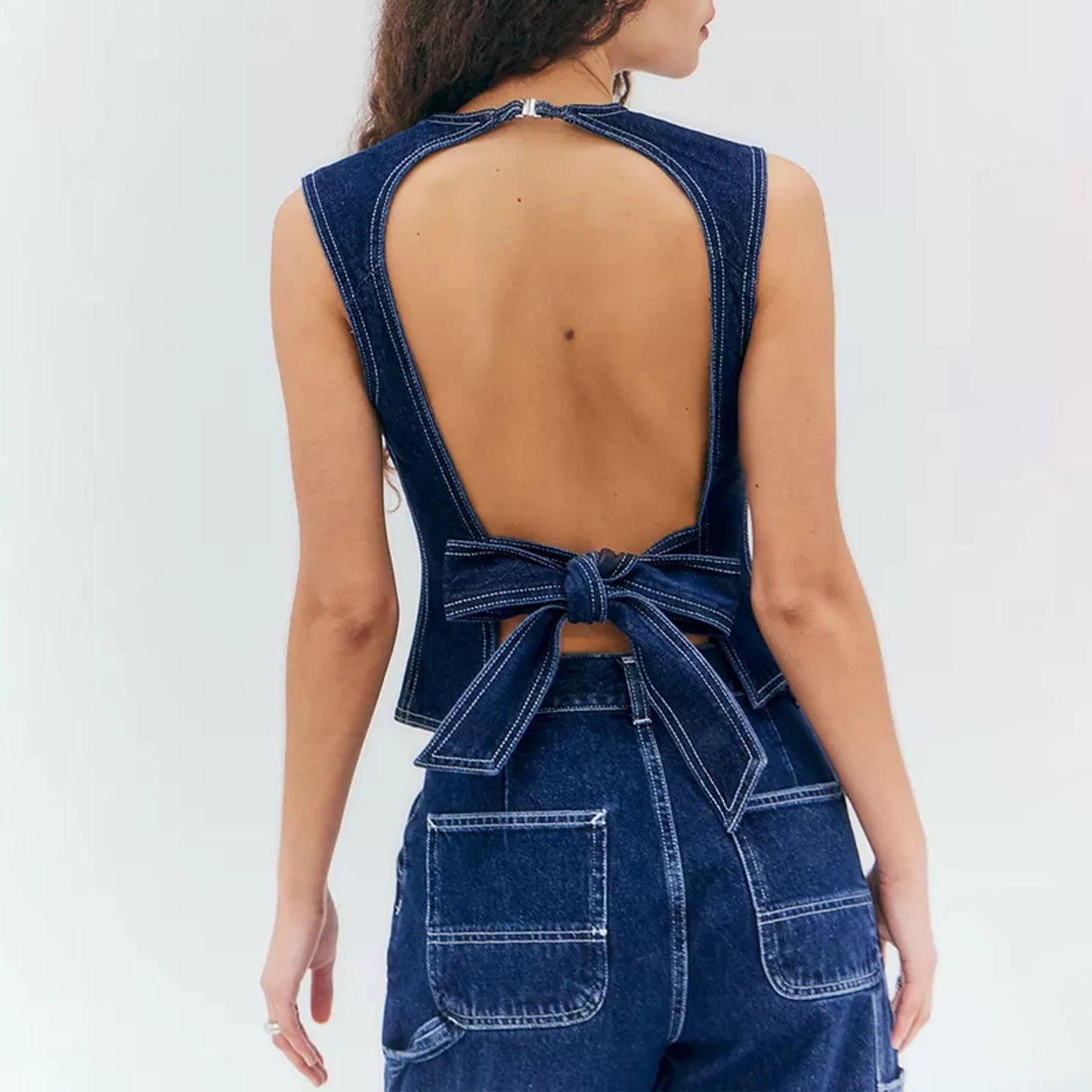 Chaya טופ ג'ינס גב פתוח